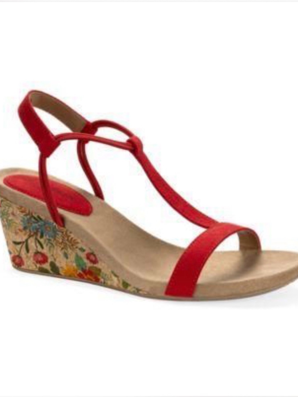 Style & Co. Red Floral-Print Wedge Sandals